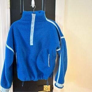 Womens Blue Fleece Pullover